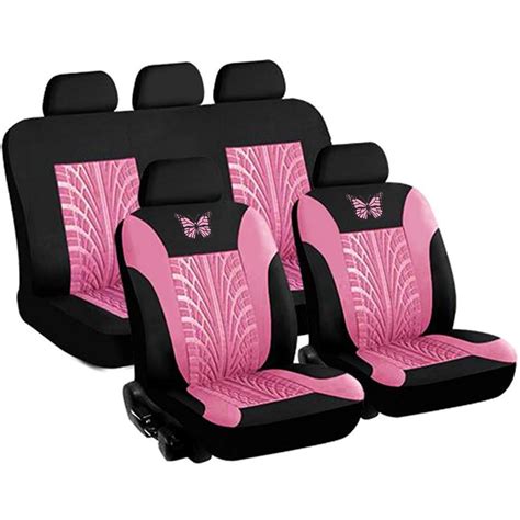 9 Piece Full Set Butterfly Design Car Seat Covers Front Seat Covers Rear Bench Cover Rear