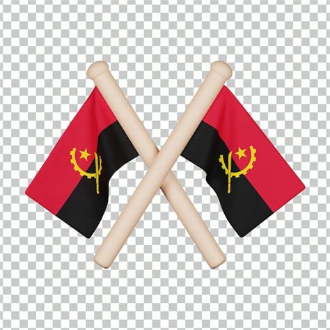 Ícone 3d Da Bandeira De Angola Psd Premium