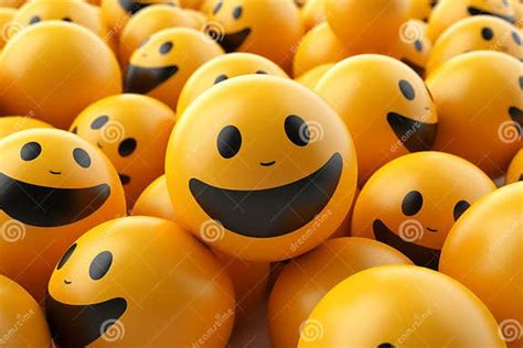 A Large Group Of Yellow Smiley Faces Stock Illustration Illustration