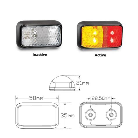 Led Side Marker V Amber Red Roadrunner Parts