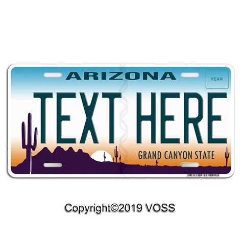 Arizona Personalized License Plate Any Text Your Name Custom Etsy