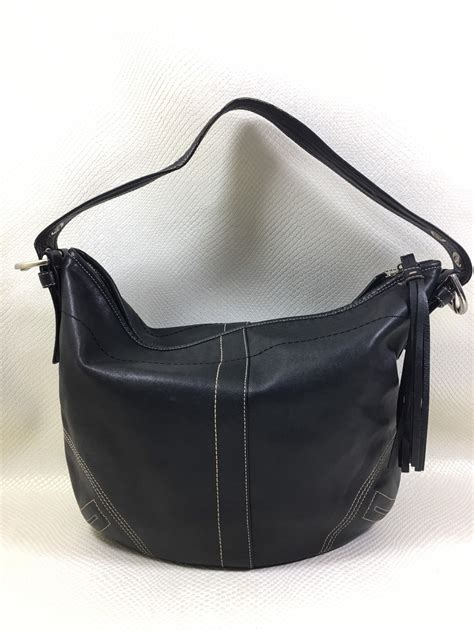 Y2k Vintage Coach Soft Black Leather Soho Hobo Large Shoulder Bag Purse