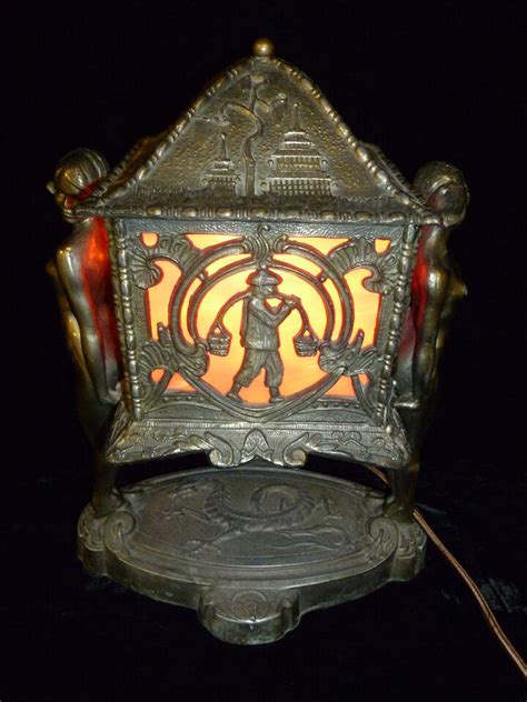 FABULOUS RARE ART DECO NUDE FIGURAL CHINOISERIE TABLE LAMP CIRCA EBay