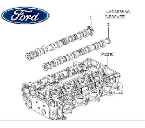 EIXO COMANDO VALVULAS FORD FOCUS 08 17 ECOSPORT 08 13 2 0 16V DURATEC 6