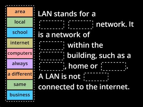 Different Types of Networks (LAN vs WAN) - Complete the sentence