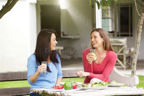 Deux Amies Sasseyant Sur Le Divan Photo Stock Image Du Conflit Joie