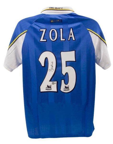 Gianfranco Zola Signed Chelsea Home Jersey (Beckett) | Pristine Auction