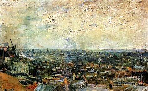 View Of Paris From Montmartre By Vincent Van Gogh Painting By