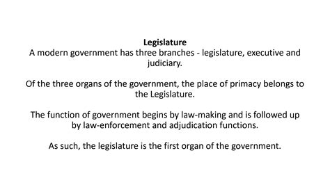 SOLUTION: Legislature types and functions - Studypool