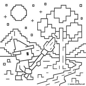 Pixel Art Para Colorir - Desenhos para colorir fáceis em pixel art Para Baixar ou Imprimir ...