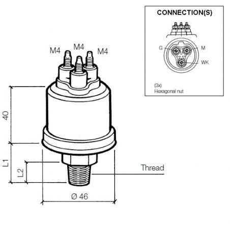 VDO Pressure Sender 0 10 Bar M14