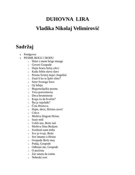 Pdf Duhovna Lira Vladika Nikolaj Velimirovi Pdf Dokumen Tips