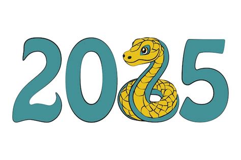 Premium Vector The 2025 Year Of The Snake Number 2025 Cartoon