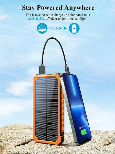 ᐉ Повербанк з сонячною батареєю і ліхтариком 20000 mAh • Краща ціна в ...