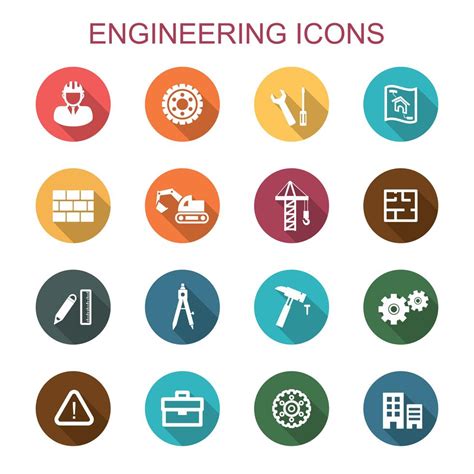 iconos de la larga sombra de ingeniería 633009 Vector en Vecteezy