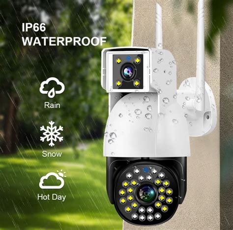 IP камера видеонаблюдения двойная поворотная, уличная, с удаленным ...