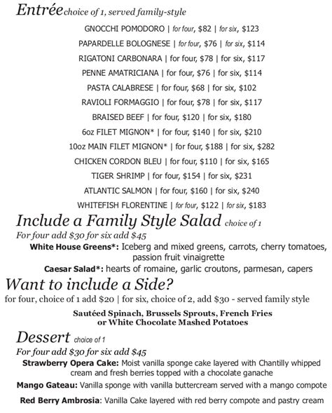 Take-Out Menu - Anaheim White House