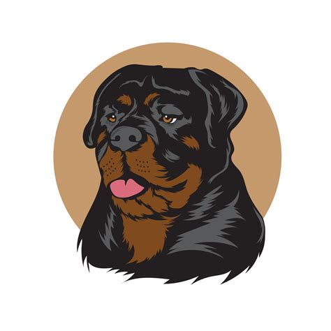 Rottweiler Dog Face Vector Illustration Logo Design Perfect For