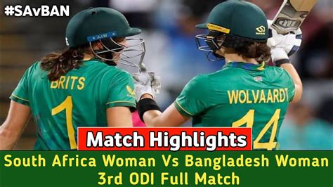 Bangladesh Women Vs South Africa Women 3rd Odi 2023 Highlights Banw