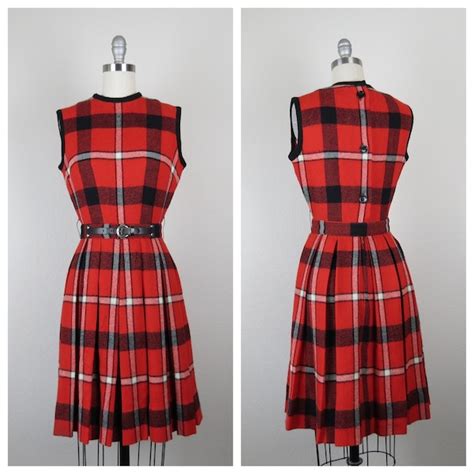 Plaid Jumper Dress Etsy