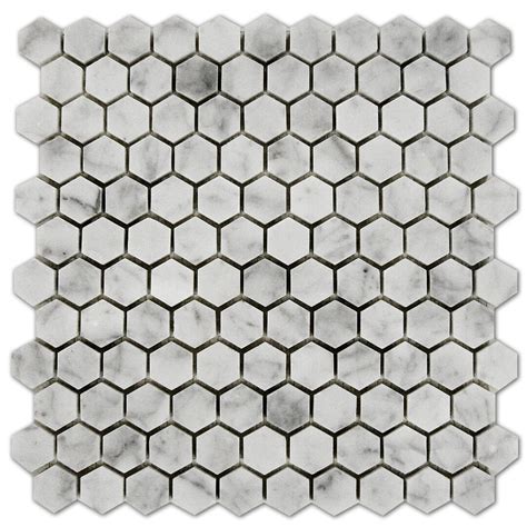 Bianco Carrara Mosaic Hexagon 1x1 Quality Tile