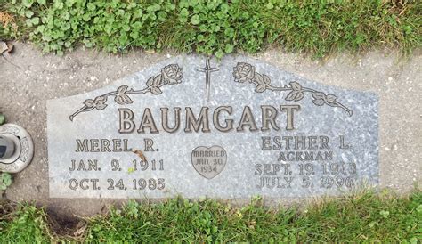 Merel R Baumgart M Morial Find A Grave