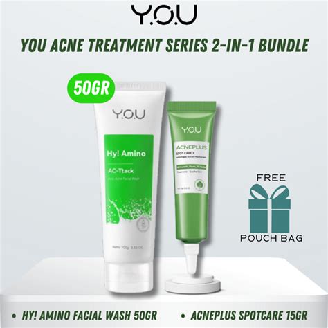 Jual You Acne Bundle In Hy Amino Facial Wash Acneplus Spotcare X