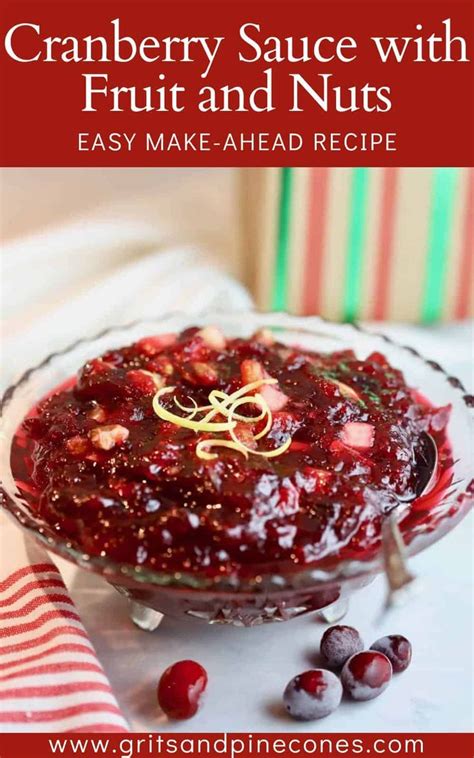 Easy Cranberry Sauce with Fruit and Nuts | Yemek Tarifi | Kızılcık, Yılbaşı tarifleri, Aşçılık