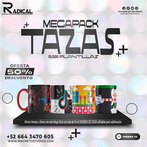 Mega Pack Plantillas Tazas Sublimar Magneto Studios