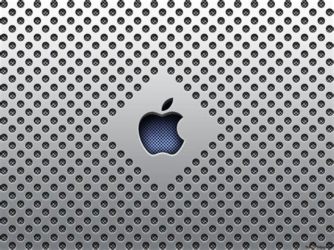 Apple logo on gray grid background HD wallpaper download