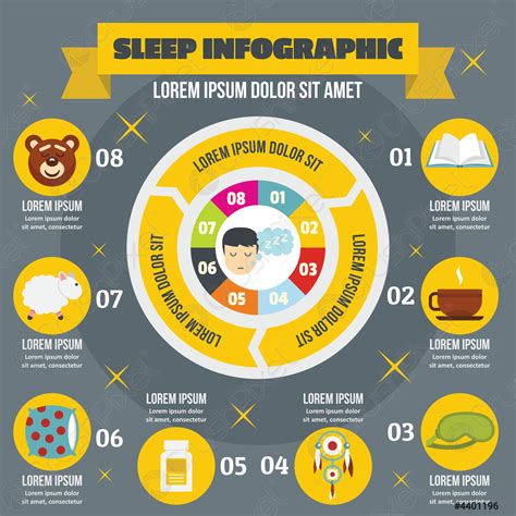 Sleep Infographic Concept Flat Style Stock Vector 4401196 Crushpixel