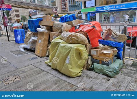 Bulk Garbage For Collection At Hong Kong Roadside 14 Oct 2021 Editorial