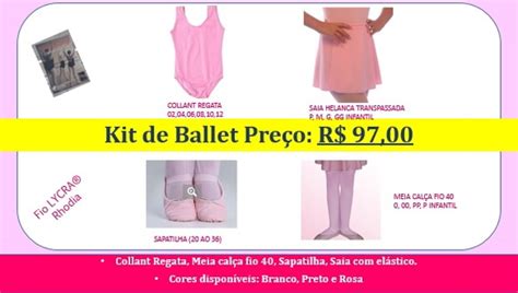 Bale Ballet Kit Para Meninas Completo Elo Produtos Especiais