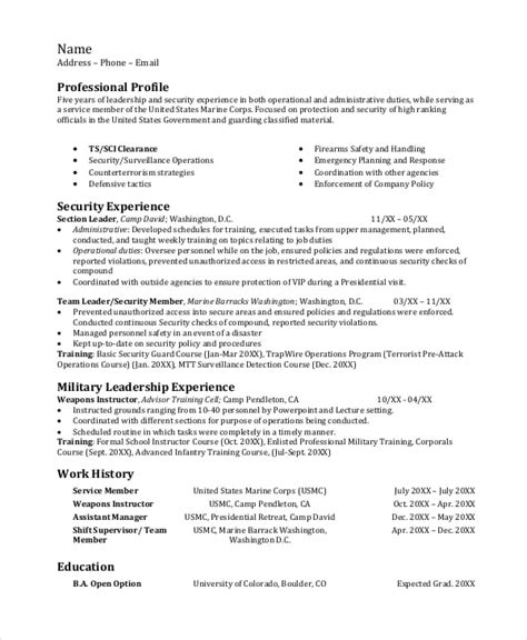 Usmc Resume Template Portal Tutorials