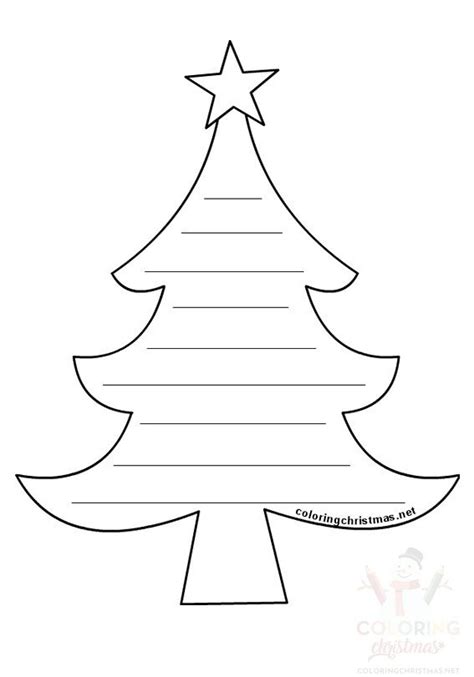 Christmas Tree Writing Template Coloring Christmas