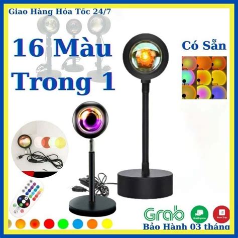 Đèn Hoàng Hôn Màu có Remote FREESHIP Đèn Ngủ Chuyển Màu Quay Tik Tok Hot Nhất Hiện Nay