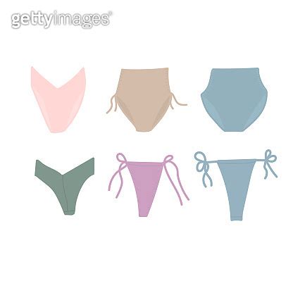 Underpants In Doodle Style Nude Color Vector Summertime Underwear Cute Penties For Woman Girl