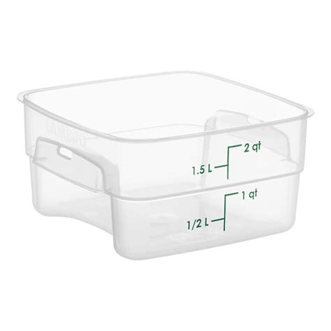 Cambro Camsquares Freshpro Qt Translucent Square Polypropylene Food