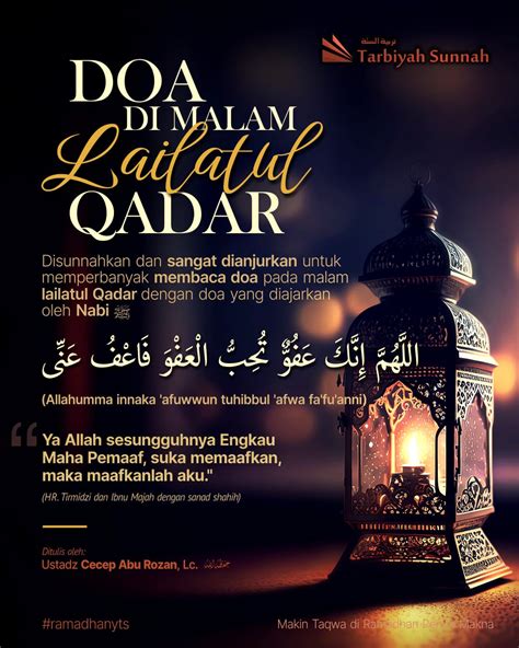 Doa Malam Lailatul Qadar Yayasan Tarbiyah Sunnah