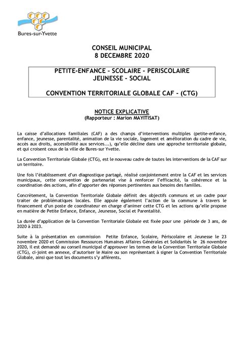 Calaméo 20 NOTICE PROJET DELIB Convention Territoriale Globale CTG