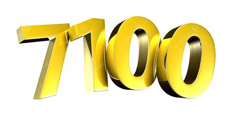 3d, Of Number 7100 On A White Background With, Isolated, Collect Points ...