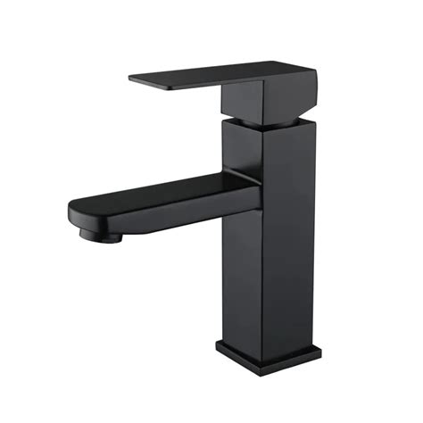 Black Plated Square Stainless Steel Bathroom Basin Faucet Square