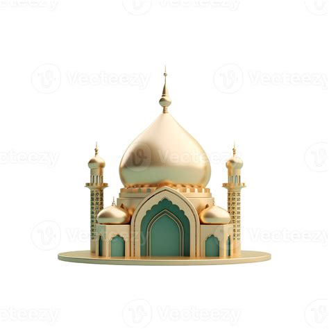 mosquée isolé sur transparent Contexte dessin animé style Ramadan