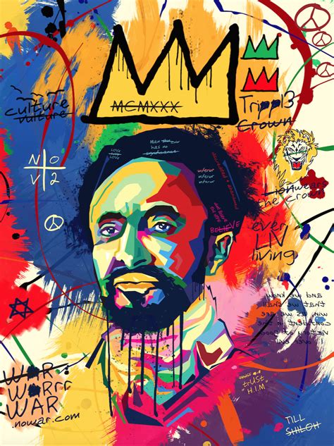 Emperor Haile Selassie Basquiat Reggae Art Rastafari Art Rasta Art