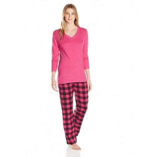 Womens Flannel Pajama Set Pink Black Ch12n2jip39