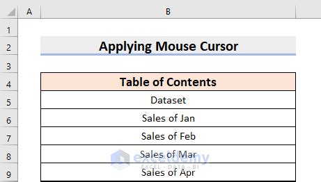 How To Create Table Of Contents In Excel 6 Suitable Ways