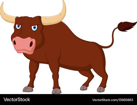 Angry bull cartoon Royalty Free Vector Image - VectorStock