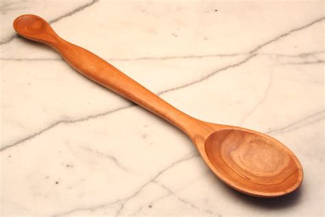 16 Inch Cherry Wood Wooden Stirring Spoon With Tasting Handle On Luulla