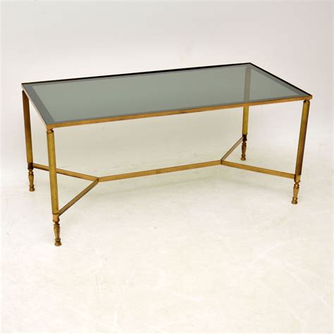 1950's Vintage French Brass & Glass Coffee Table - Retrospective