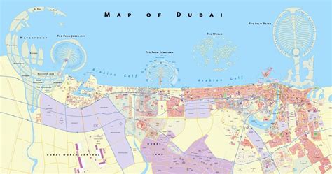 large scale detailed road map dubai city dubai uae united arab emirates asia